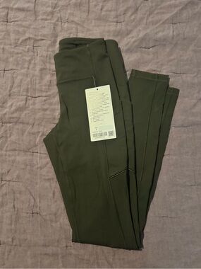 NEW! Lululemon Speed Olive Green Leggings with Side Pocket